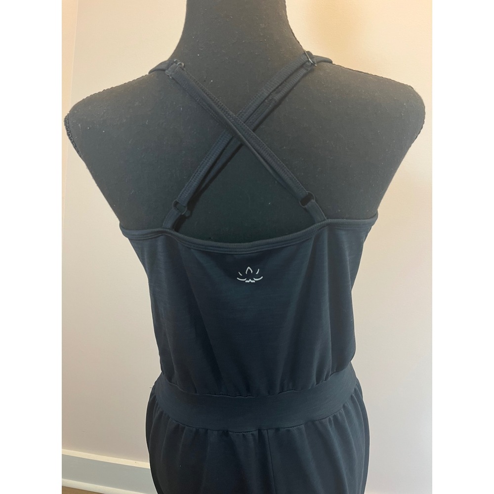 Beyond Yoga Lounge Around Black Ribbed Adjustable Strap Jogger Jumpsuit Size M - Picture 4 of 13